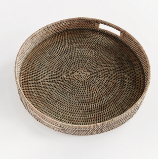 Burma Rattan Round Serving Tray
