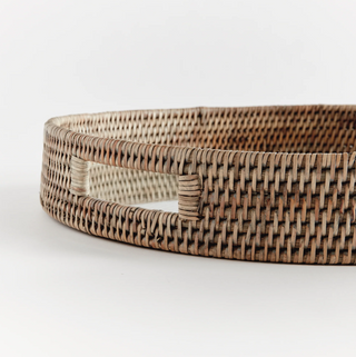Burma Rattan Round Serving Tray
