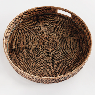 Burma Rattan Round Serving Tray
