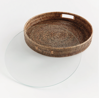 Burma Rattan Round Serving Tray
