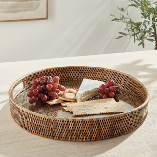 Burma Rattan Round Serving Tray
