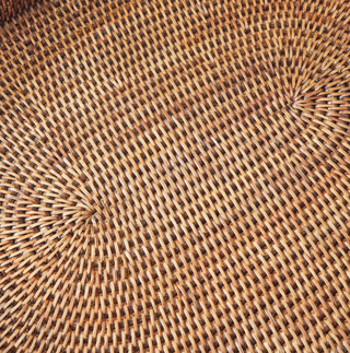 Burma Rattan Oval Serving Trays   Set of 3
