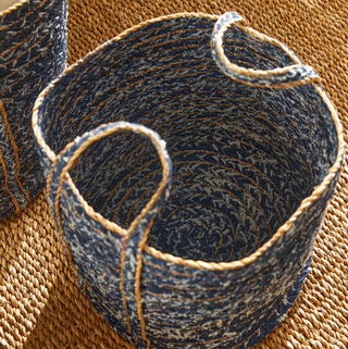Denim Round Baskets   Set of 3
