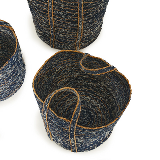 Denim Round Baskets   Set of 3

