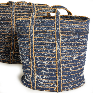 Denim Round Baskets   Set of 3
