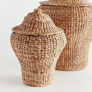 Water Hyacinth Ginger Jars   Set of 2
