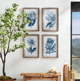 Indigo Protea Prints   Set of 4

