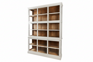 Two Tone Cabinet, White with Natural Paneling
