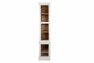 Two Tone Cabinet, White with Natural Paneling
