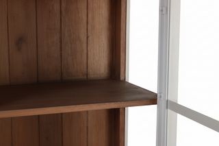 Two Tone Cabinet, White with Natural Paneling
