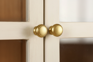 Two Tone Cabinet, White with Natural Paneling
