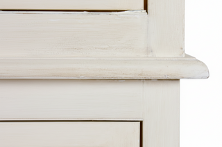 Two Tone Cabinet, White with Natural Paneling
