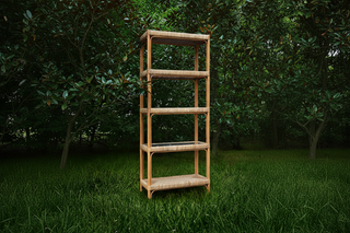 Hawthorn   Rattan Etagere with Seagrass Wrapped and Clear Glass Shelves
