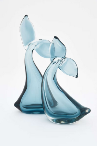 Whale Tail   Handblown Glass   Blue

