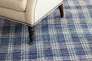 Denim Plaid Handwoven Cotton Rug
