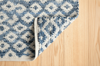 Denim Rag Diamond Woven Rug
