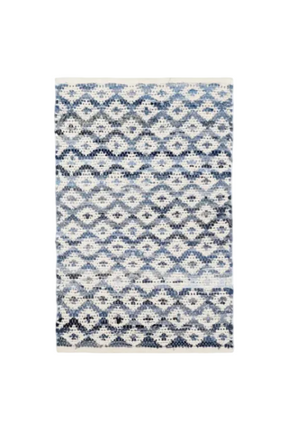 Denim Rag Diamond Woven Rug
