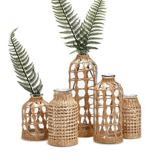 Hand Woven Lattice Vase   Paper/Glass   Extra Large
