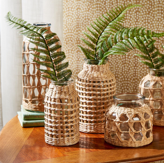 Hand Woven Lattice Vase   Paper/Glass   Extra Large
