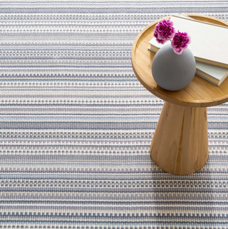 Lucky Stripe Grey Woven Cotton Rug   2' x 3'
