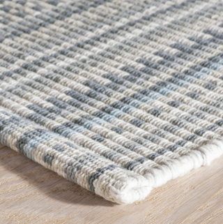 Lucky Stripe Grey Woven Cotton Rug   2' x 3'
