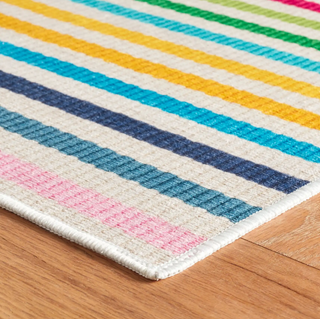 Rainbow Stripe Machine Washable Rug
