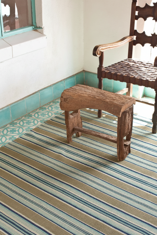 Heron Stripe Handwoven Cotton Rug
