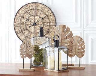 Wood Monstera Leaf Sculpture
