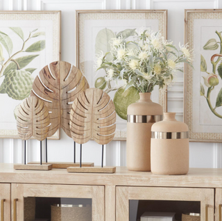 Wood Monstera Leaf Sculpture
