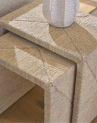 Set of 2   Abaca Nesting Tables
