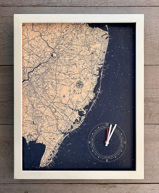 New Jersey Coast Framed Tide & Time Clock
