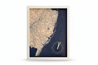 New Jersey Coast Framed Tide & Time Clock
