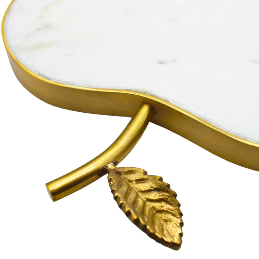 White Marble Apple Coaster Set
