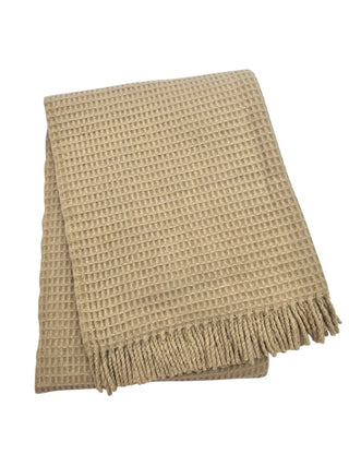 Basic Waffle Throw with Fringes

