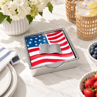 American Flag Beaded Napkin Box Set
