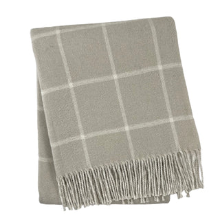 Double Face Cotton Window Pane Throw with Fringes

