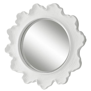 Sea Coral Round Mirror   White
