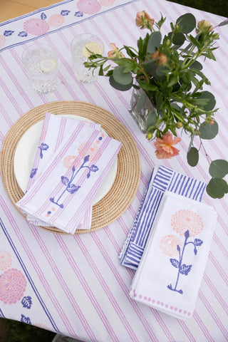 Set of 4   Organic Napkins   Striped
