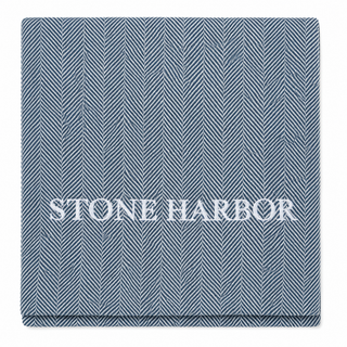 *CUSTOM* Edgartown Throw   Ocean   White Thread
