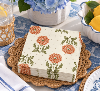 Simple Flower Orange Cocktail Napkins 20 Ct Fall Autumn
