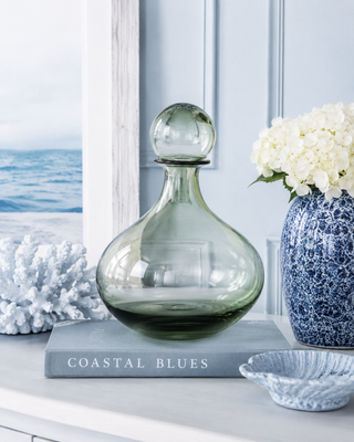 Green Glass Vases w/Stopper   Small
