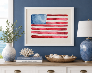 Watercolor American Flag
