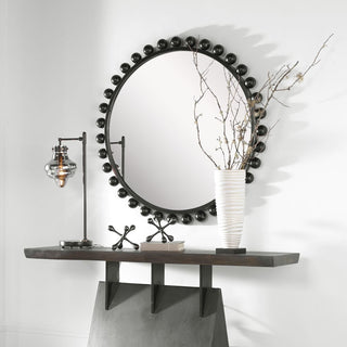 Cyra Wood Round Mirror
