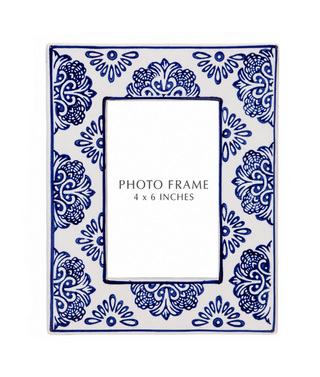 Blue & White Ceramic Photo Frame   Small
