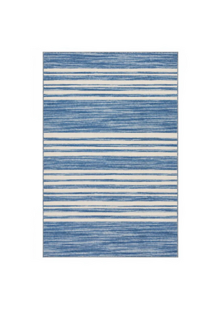 Ilae Coastal Striped Washable Rug
