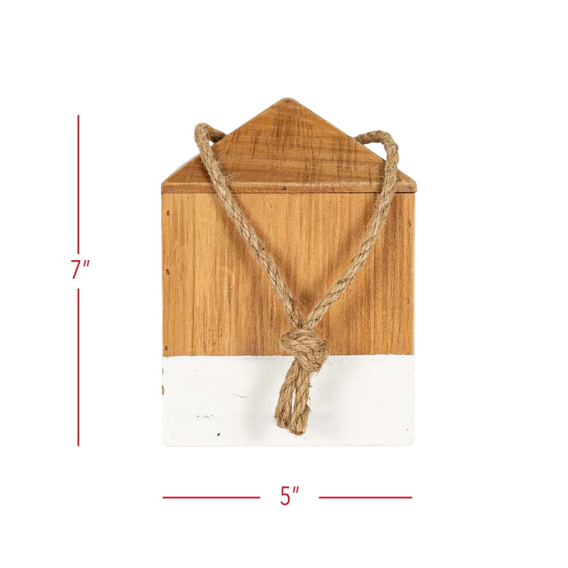 Irving Coastal Buoy Accent White Wood with Jute Rope