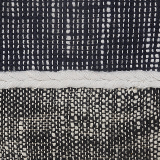 Modern Distressed Rope Lined and Tasseled Pouf
