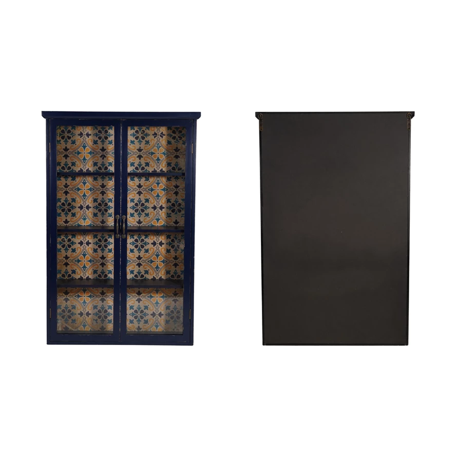 Cabinet with 4 Shelves & Patterned Paper Back