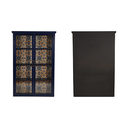 Cabinet with 4 Shelves & Patterned Paper Back