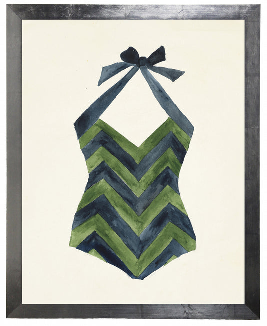 Blue and Green Chevron Bathing Suit - Online Only